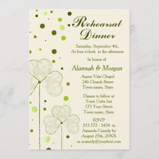 Kleeblatt Polka Dots Hochzeit Probe Dinner Einladung