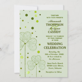 Kleeblatt Polka Dots Wedding Einladung 2