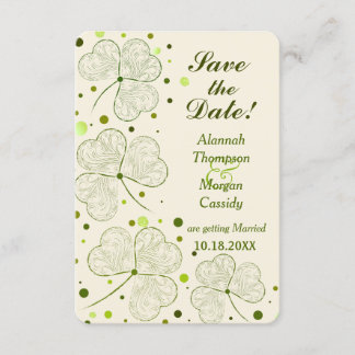 Kleeblatt Polka Dots Wedding speichern das Datum Einladung