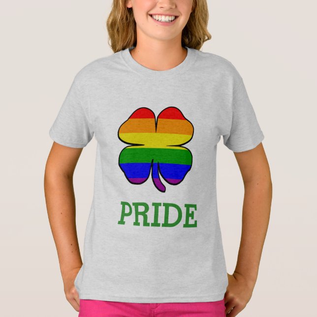 Kleeblatt Rainbow Flag Gay Pride T-Shirt (Vorderseite)