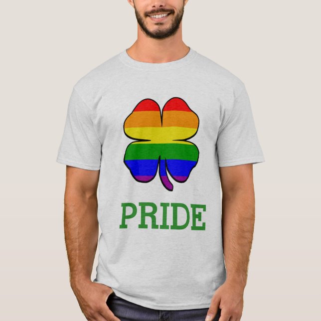 Kleeblatt Rainbow Flag Gay Pride T-Shirt (Vorderseite)