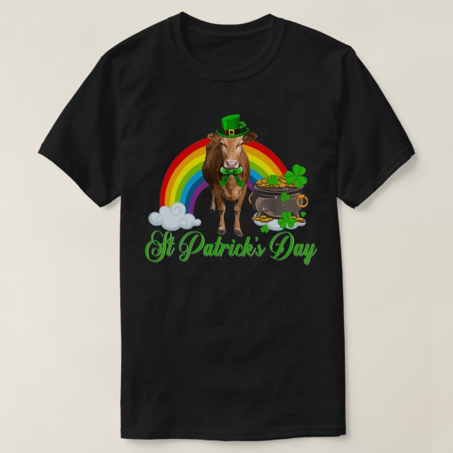 Kleeblatt Rainbow St Patricks Day T-Shirt (Design vorne)