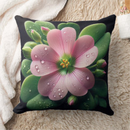 Kleeblatt, Rosa und grüne Oxalis Kissen