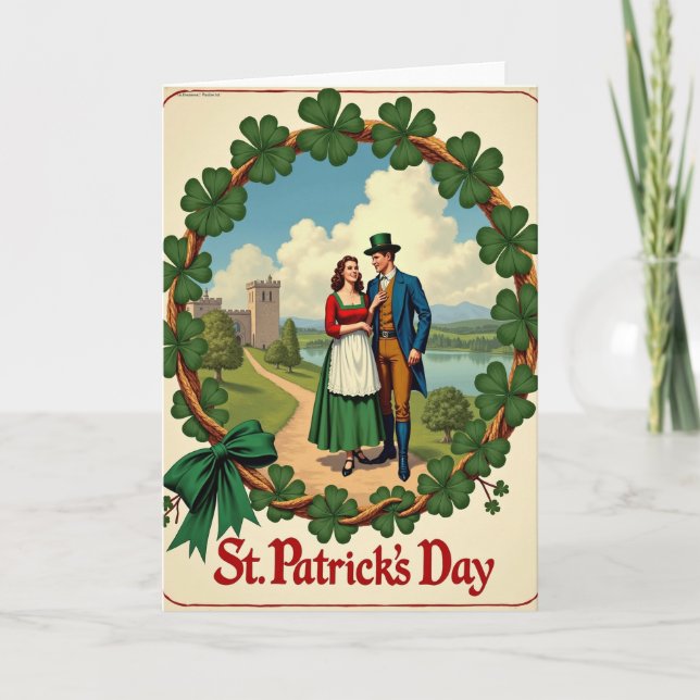 Kleeblatt-Seil St. Patrick's Day Karte (Vorderseite)