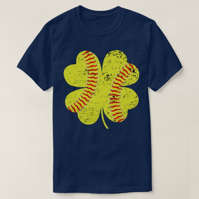 Kleeblatt Shirt Kleeblatt Softball St Patricks Day (Design vorne)