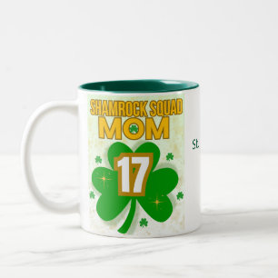 Kleeblatt Squad Mama - St. Patrick's Day 2025 Zweifarbige Tasse