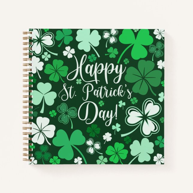 Kleeblatt St. Patrick Notizbuch (Vorderseite)