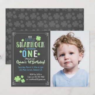 Kleeblatt St. Patrick's Day 1st Boy Birthday Einla Einladung