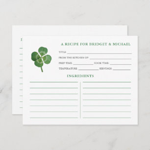 Kleeblatt St Patricks Day Brautparty Rezept Karte