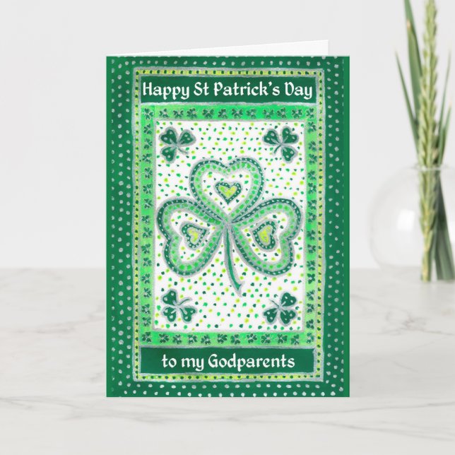 Kleeblatt St Patrick's Day Card für Eltern Karte (Vorderseite)