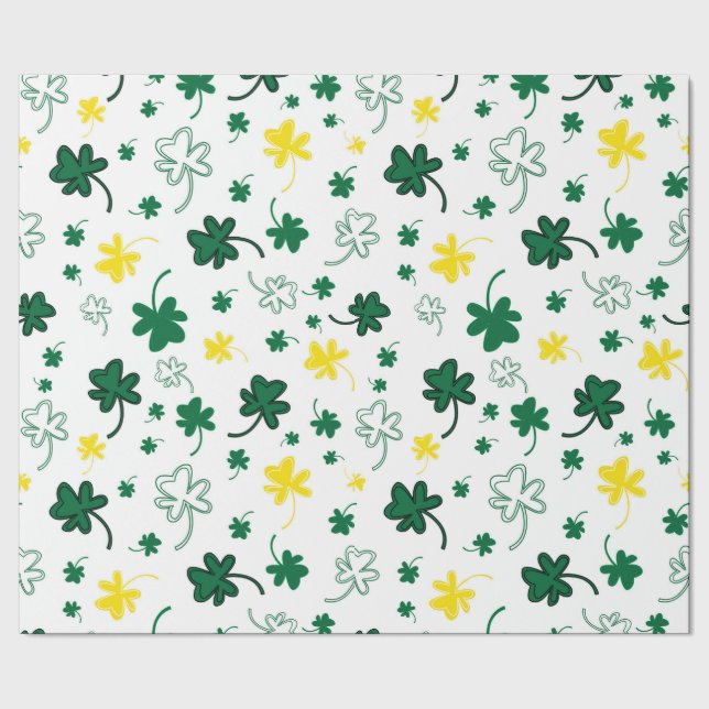 Kleeblatt St. Patrick's Day Geschenkpapier (Saum)