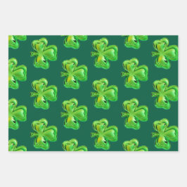 Kleeblatt St. Patrick's Day Geschenkpapier Bogen Set