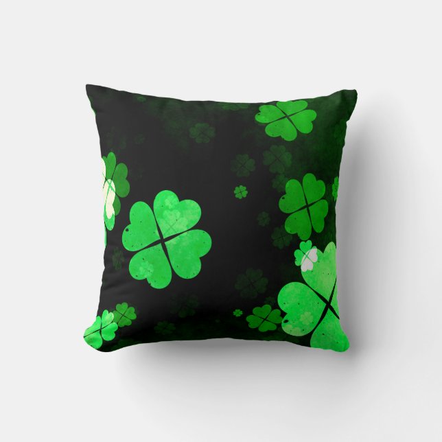 Kleeblatt St. Patrick's Day Kissen (Vorderseite)
