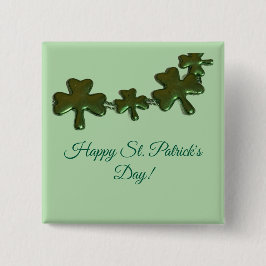 Kleeblatt St. Patrick's Day Knopf Button