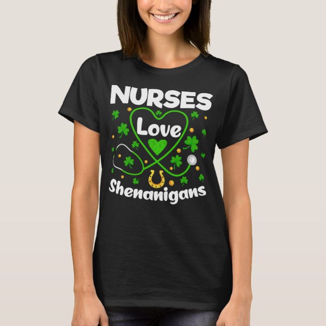 Kleeblatt St Patricks Day Krankenpflege Liebe Shen T-Shirt (Vorderseite)