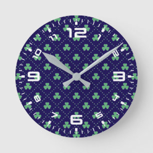 Kleeblatt St. Patrick's Day Muster-53223 Runde Wanduhr