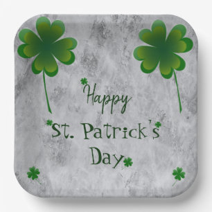 Kleeblatt St. Patrick's Day Pappteller