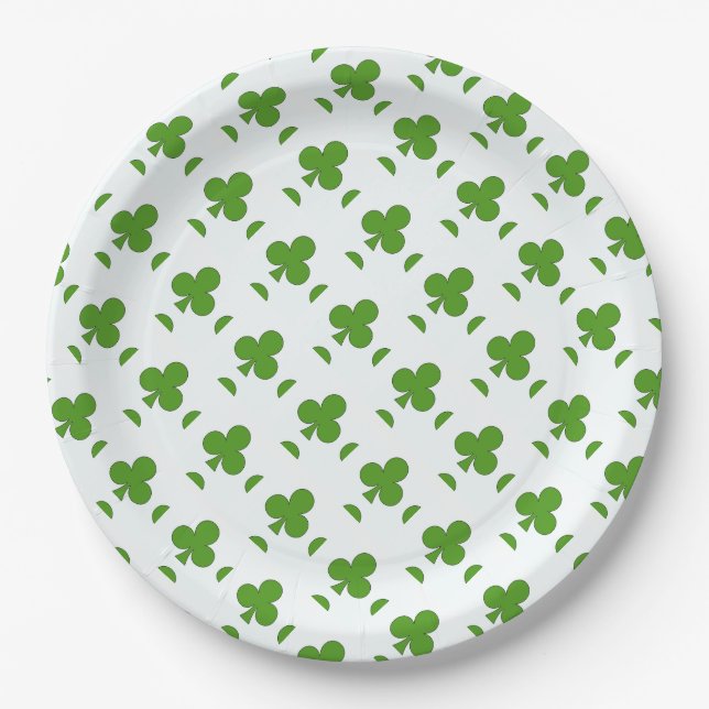 Kleeblatt St. Patrick's Day Pappteller (Vorderseite)