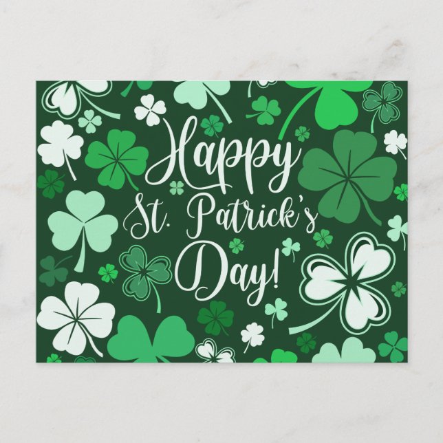 Kleeblatt St. Patrick's Day Postkarte (Vorderseite)