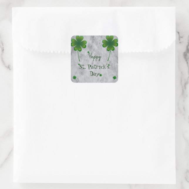 Kleeblatt St. Patrick's Day Quadratischer Aufkleber (Tasche)