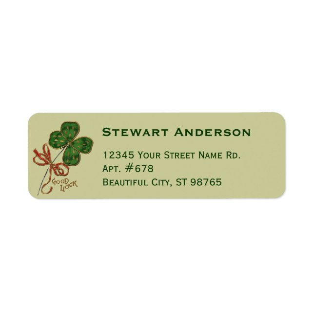 Kleeblatt St. Patrick's Day Rücksendeadressen-Aufk (Vorne)