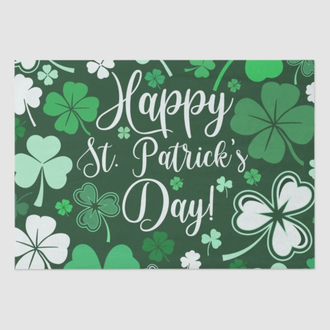 Kleeblatt St. Patrick's Day Seidenpapier (Vorderseite)
