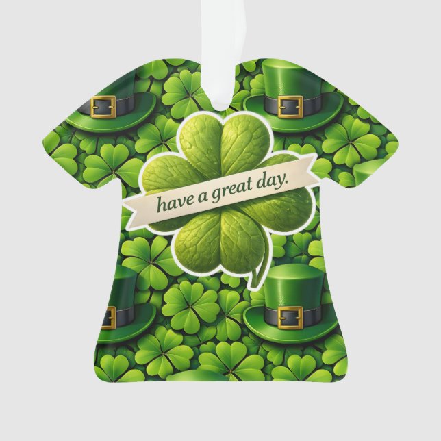 Kleeblatt St. Patrick's Day viel Spaß Ornament (Vorderseite)