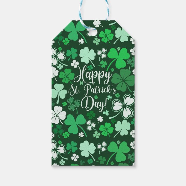 Kleeblatt St Patrick's Geschenkanhänger (Vorderseite)