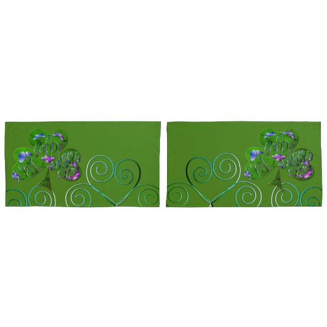 Kleeblatt St. Patrick's Pillowcase Kissenbezug (Vorderseite-Set)