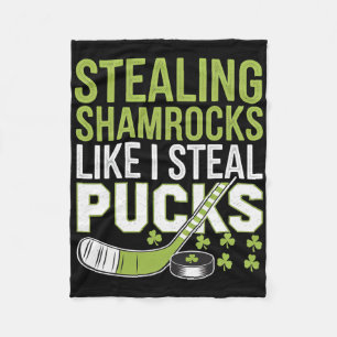 Kleeblatt stehlen wie ich Pucks stehle St. Patrick Fleecedecke
