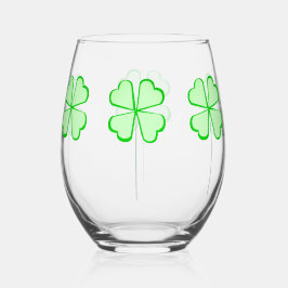 Kleeblatt Stemless Wine Glass Weinglas Ohne Stiel