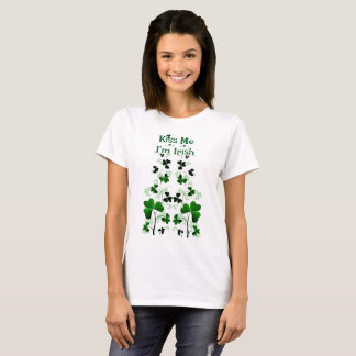 Kleeblatt T-Shirt - Küss mich, ich bin Ire