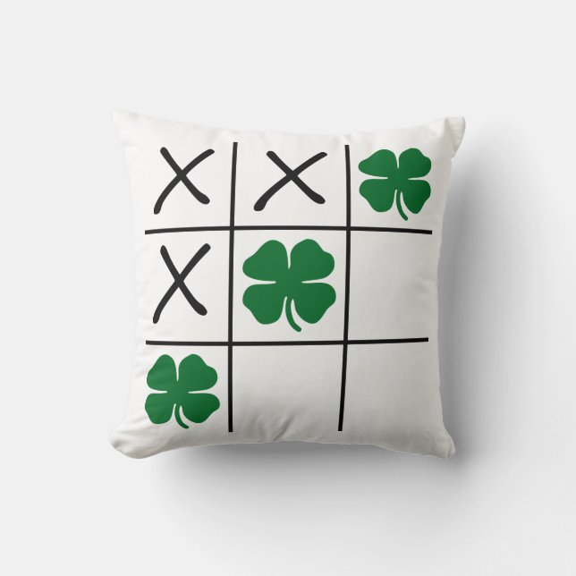 Kleeblatt Tic Tac Toe Kissen (Vorderseite)