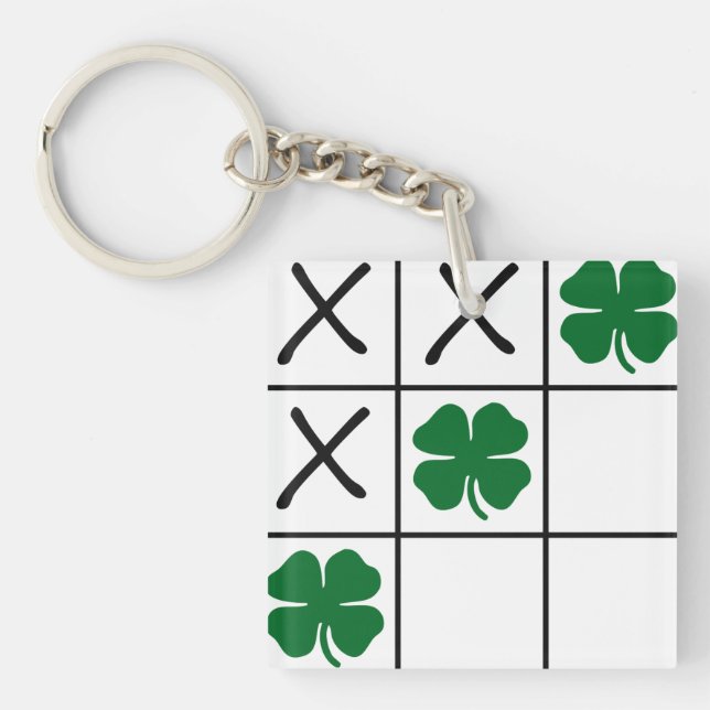 Kleeblatt Tic Tac Toe Schlüsselanhänger (Vorderseite)
