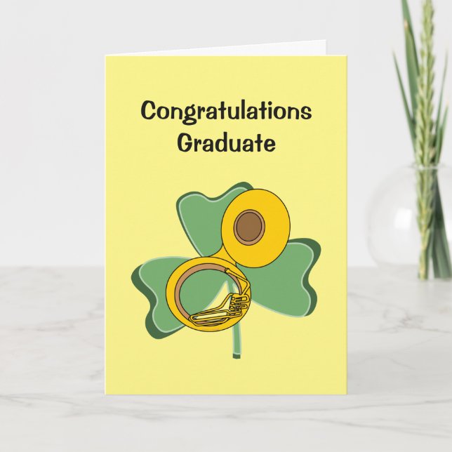 Kleeblatt Tuba Dankeskarte (Vorderseite)