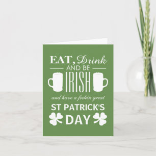 Kleeblatt und Bier Irish St Patrick's Day Karte