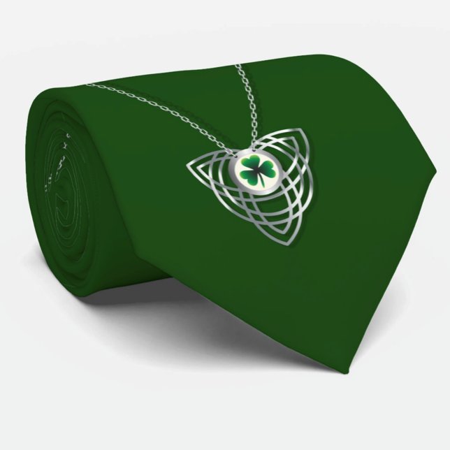 Kleeblatt und Celtic Knot St Patricks Day Krawatte (Von Creator hochgeladen)