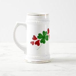 Kleeblatt und Herz Bierglas