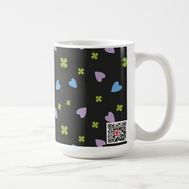Kleeblatt- und Herzmuster Kaffeetasse (Rechts)