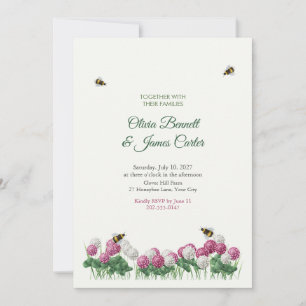Kleeblatt und Hummel Wiese Hochzeitseinladung Einladung