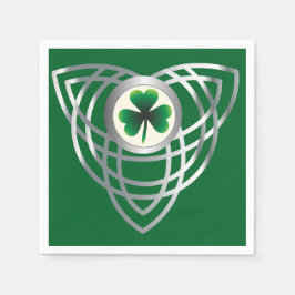 Kleeblatt und keltischer Knoten Serviette