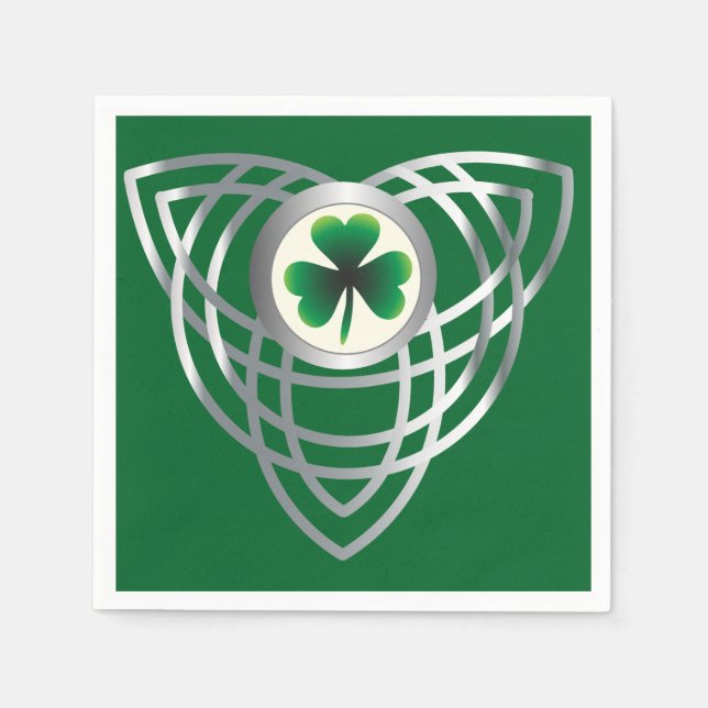 Kleeblatt und keltischer Knoten Serviette (Vorderseite)