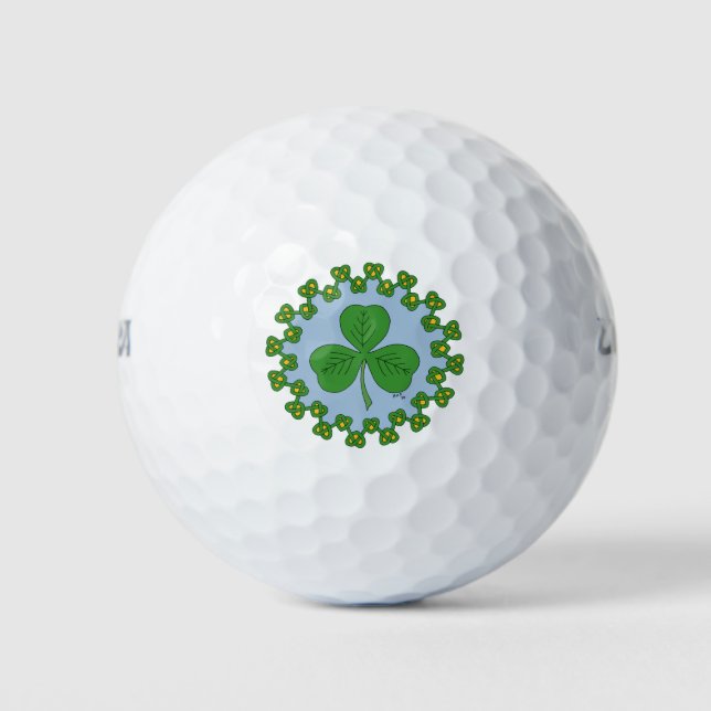 Kleeblatt und Knüpfarbeit Golfball (Vorderseite)