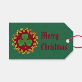 Kleeblatt und Knüpfarbeit in Rot Geschenkanhänger