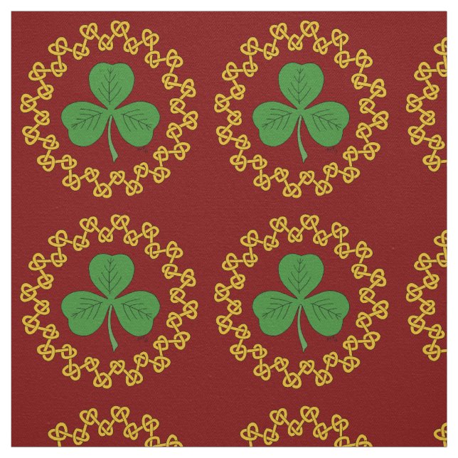 Kleeblatt und Knüpfarbeit in Rot Stoff (Muster)