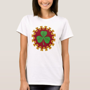 Kleeblatt und Knüpfarbeit in Rot T-Shirt