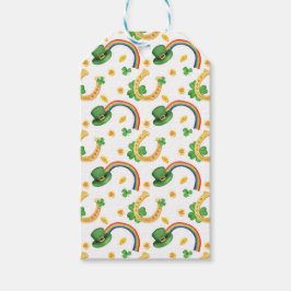 Kleeblatt- und Leprecherhut mit Regenbogenmuster Geschenkanhänger