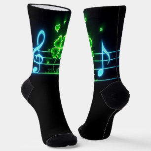 Kleeblatt und Noten Socken