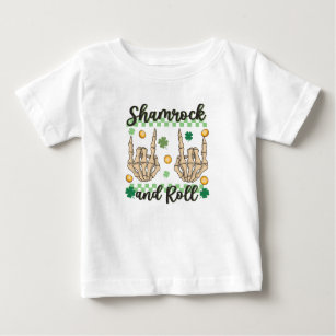 Kleeblatt- und Roll-Skelett Baby T-shirt