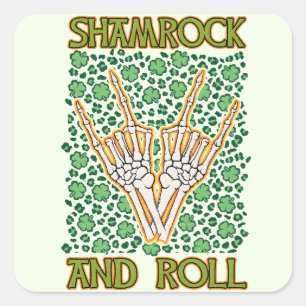 Kleeblatt und Roll St Patrick's Day Quadratischer Aufkleber